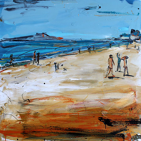 Christian Nicolson nz contemporary art, beach acrylic paintings